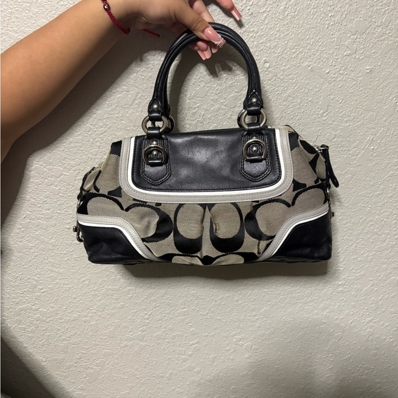 Coach Black and Cream Satchel